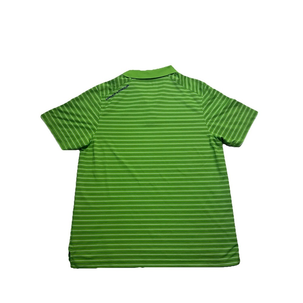 Under Armour Men's Green Stripped Collared Polo Shirt Size XL - Picture 5 of 6